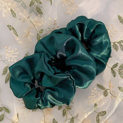 Emerald Green Satin Scrunchie