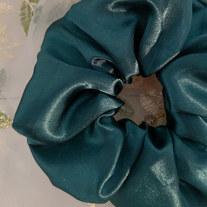 Emerald Green Satin Scrunchie