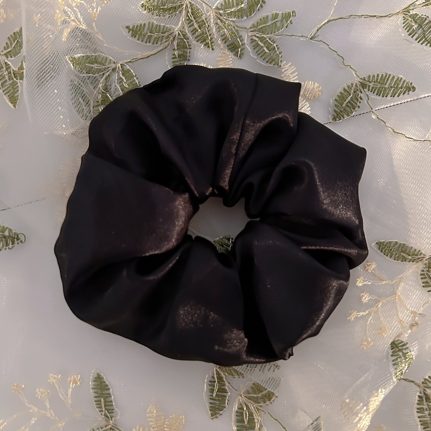 Black Satin Scrunchie