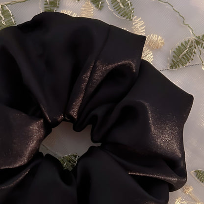 Black Satin Scrunchie