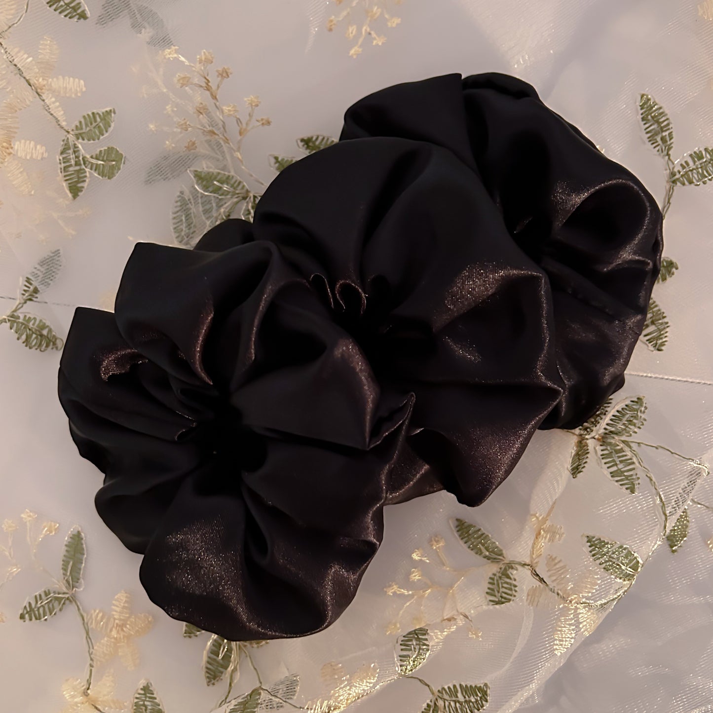 Black Satin Scrunchie