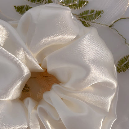 White Satin Scrunchie