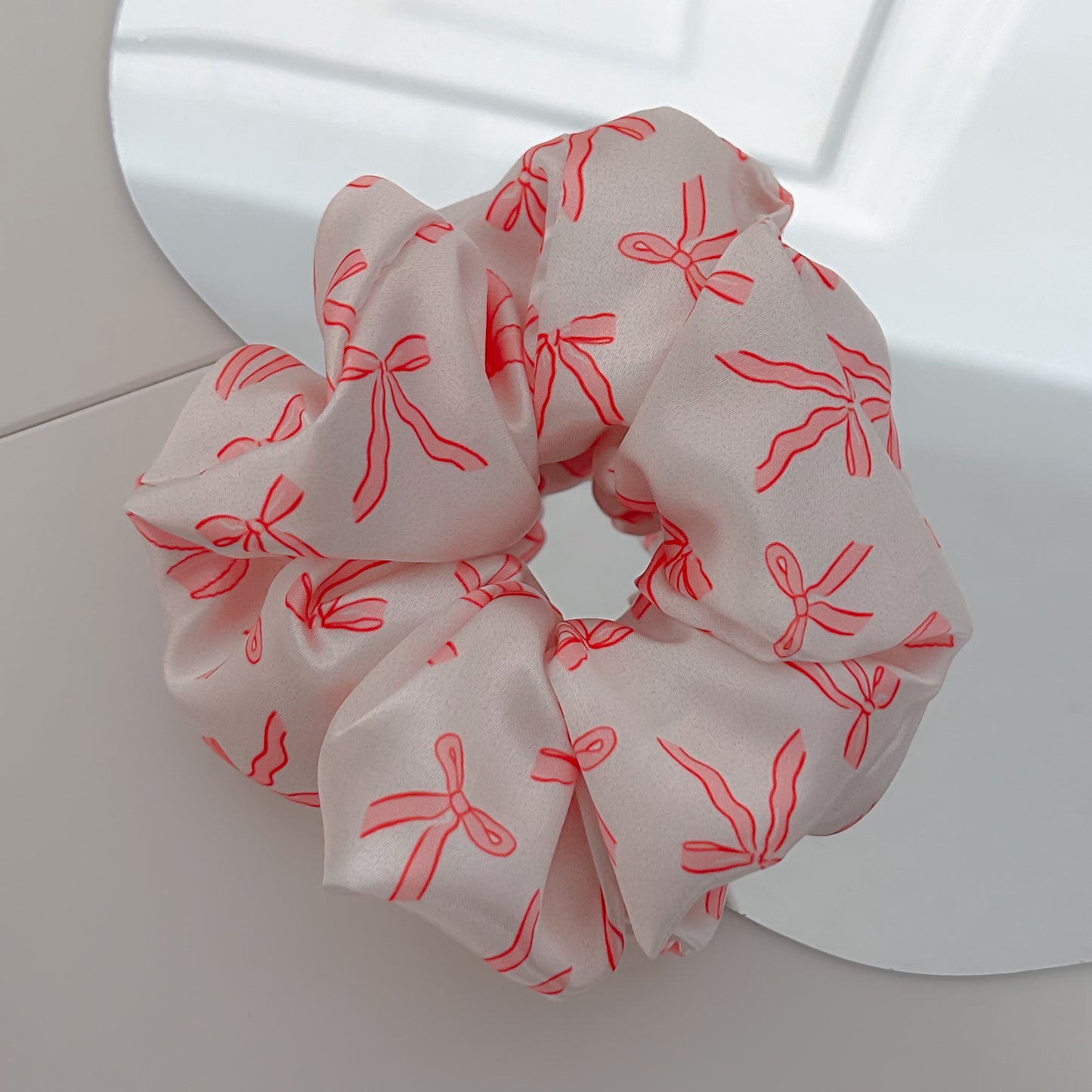 Coquette Bow Satin Scrunchie