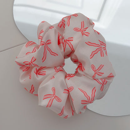 Coquette Bow Satin Scrunchie