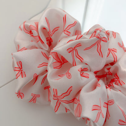 Coquette Bow Satin Scrunchie