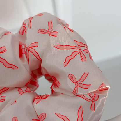 Coquette Bow Satin Scrunchie