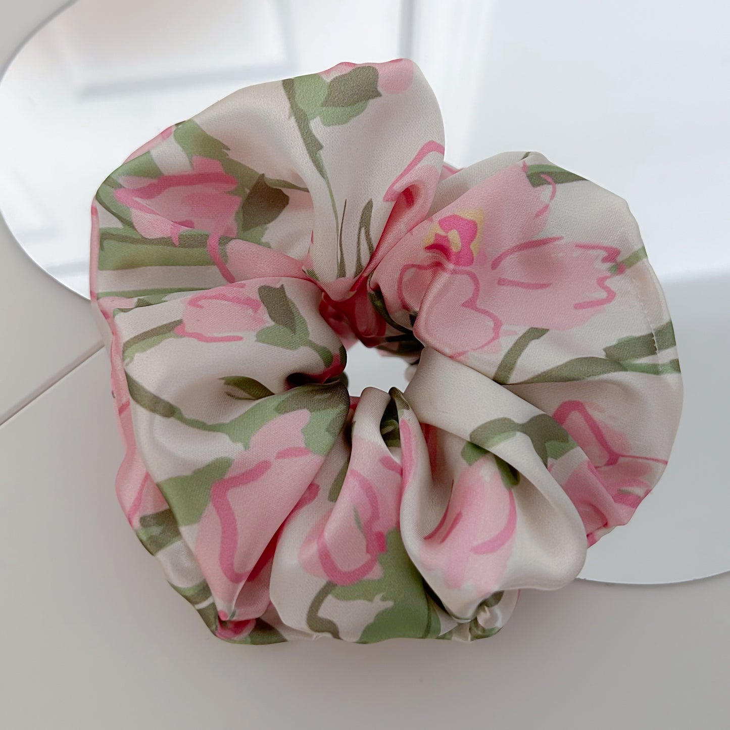 Flora and Fauna Satin Scrunchie