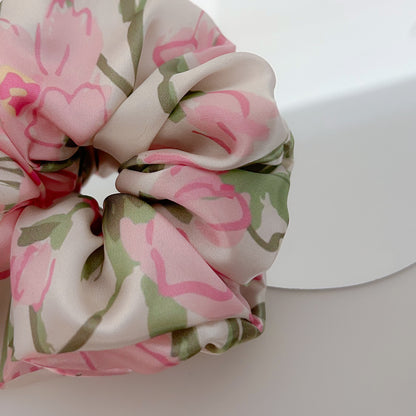 Flora and Fauna Satin Scrunchie