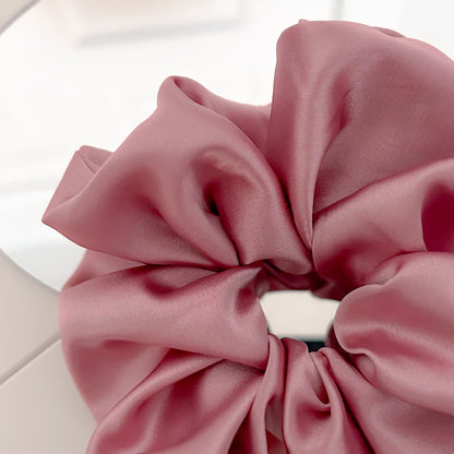 Dusty Rose Satin Scrunchie