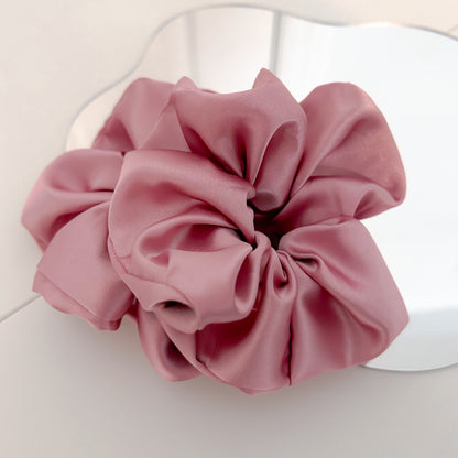 Dusty Rose Satin Scrunchie