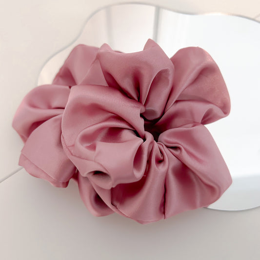 Dusty Rose Satin Scrunchie